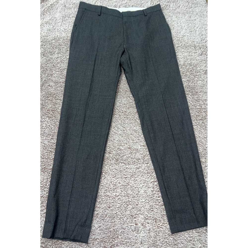 Jos A Bank 1905 Mens 34 Charcoal Gray Wool Stretch Dress Pants 40R Suit